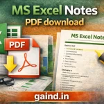 MS Excel Notes PDF download in Hindi | Microsoft Office Guide