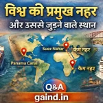विश्व की प्रमुख नहर और उससे जुड़ने वाले स्थान याद करने की ट्रिक